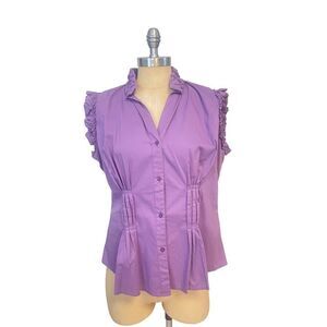 Mur Mur Purple Sleeveless Button Front Top XL